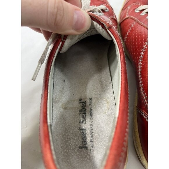 JOSEF SEIBEL Womens Red Leather Caspian Comfort Sneakers Size 7 - Picture 7 of 14